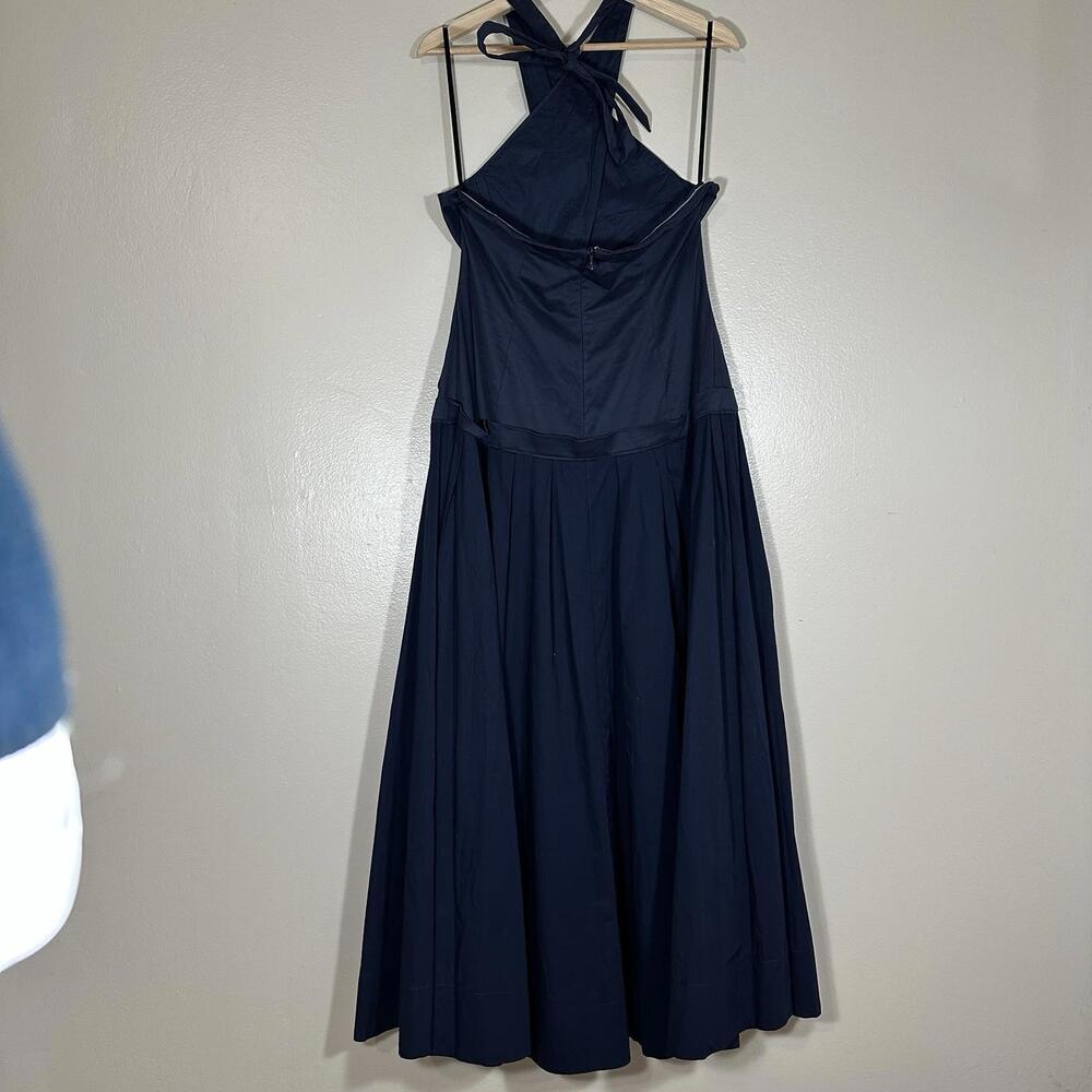 Staud Harrington Women's 10 Halter Neck Maxi Dress Navy Bohemian Contemporary - Picture 6 of 12